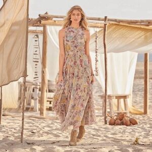 NWT  Sundance Multicolor Floral Let me be Jenny Maxi Dress. L